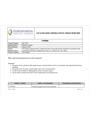 [SOP] Intercontinental Group - Business Center - Typing