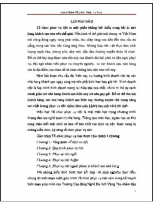 Giáo trình Tổ chức phục vụ tiệc