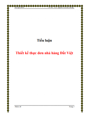 Tiểu luận: Thiết kế thực đơn nhà hàng Đại Việt