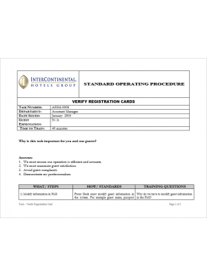 [SOP] Intercontinental Group - Assistant Manager - Verify registration cards