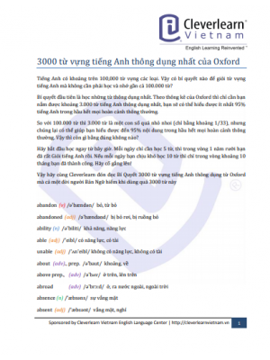 Ebook 3000 từ vựng tiếng Anh thông dụng nhất của Oxford
