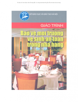 Giáo trình bảo vệ môi trường vệ sinh an toàn trong nhà hàng