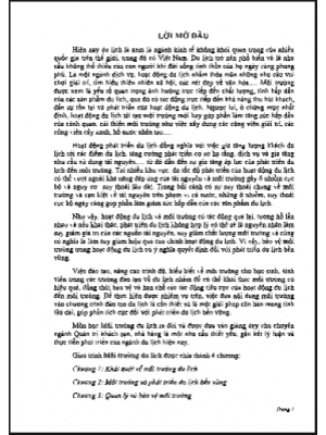 Giáo trình Môi trường du lịch