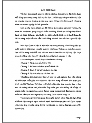 Giáo trình Quản trị tiệc