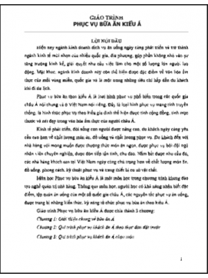 Giáo trình Phục vụ ăn kiểu Á