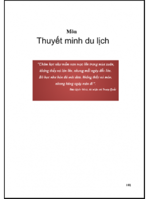 Giáo trình Thuyết minh du lịch