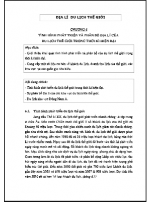 Giáo trình Địa lý du lịch thế giới