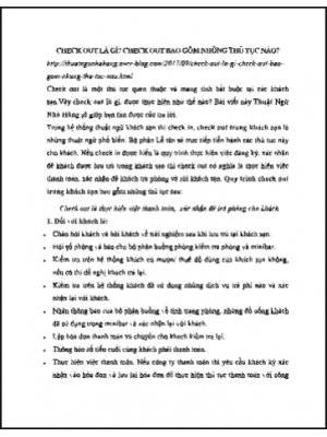 Trả buồng và thanh toán 02