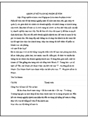 Báo cáo lễ tân 01