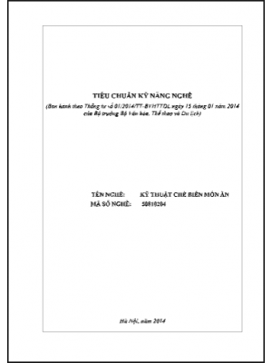 Kỹ thuật chế biến món ăn