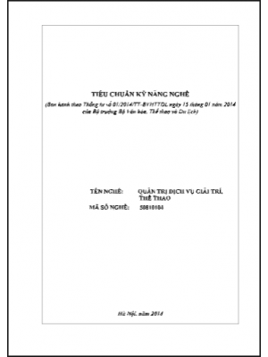 Quản trị Dịch vụ giải trí, thể thao